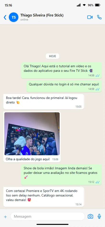 Atendimento no WhatsApp ativação rápida Fonte de Canais TV